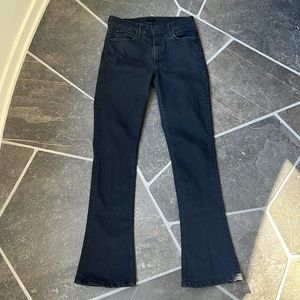 Mother, bootcut black denim jeans.